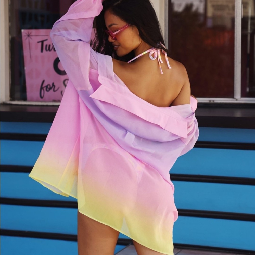 Colorful Gradient Women's Swim Cover-Up